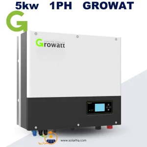 اینورتر هیبریدی خورشیدی 5 کیلووات تک فاز MPPT برند GROWATT مدل SPH5000